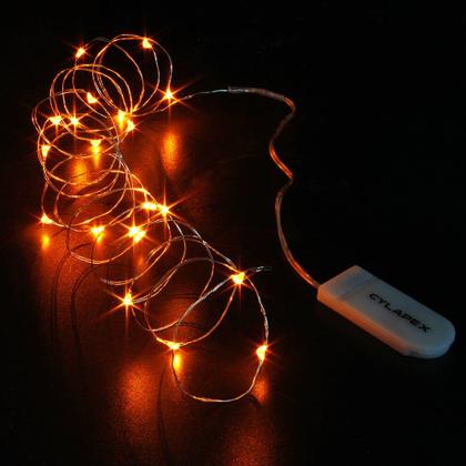 Imagem de Fairy String Lights CYLAPEX Orange LED de 3,3 pés e 20 LEDs, pacote com 6