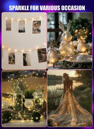 Imagem de Fairy String Lights Minetom 33 pés 100 LED 24 cores USB