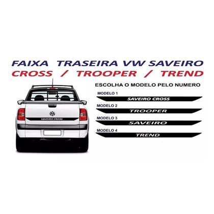 Imagem de Faixa Adesivo Saveiro Cross Trend Trooper G6 MD1 Preto Fosco
