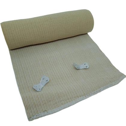 Imagem de Faixa Atadura Para Enfaixar Pé Futebol Botinha Tornozelo Bandagem Elástica de Alta Compressão Ajustável 15cmx1,30m Bege