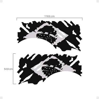 Imagem de Faixa Bandeira Brasil Compatível Ranger, S10 Adesivo Preto