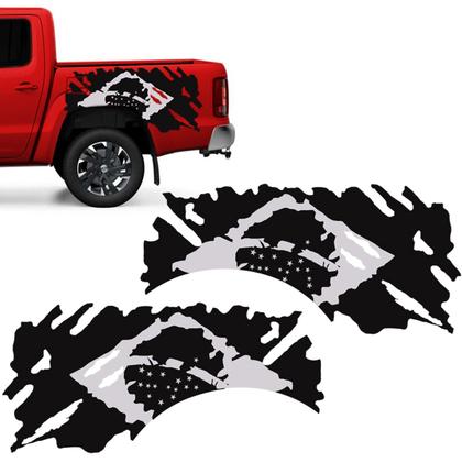 Imagem de Faixa Bandeira Brasil Compatível Ranger, S10 Adesivo Preto