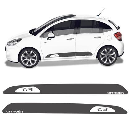 Imagem de Faixa Citroen C3 2013 2014 2015/2019 Adesivo Lateral Grafite