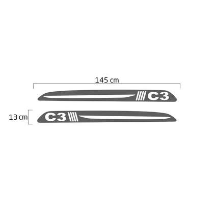 Imagem de Faixa Citroen C3 2013/2019 Adesivo Grafite Lateral Tuning