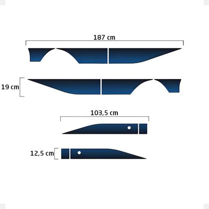 Imagem de Faixa Compatível Com F-4000 1989/1992 Adesivo Lateral Azul