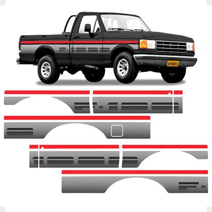 Imagem de Faixa Compatível F-1000 1993 Ss Cinza Lateral Cabine Simples