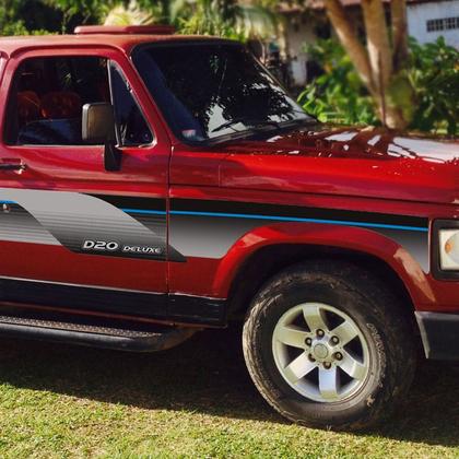 Imagem de Faixa D20 Deluxe 1995 1996 Azul Adesivo Caçamba Madeira