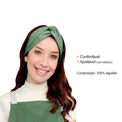 Imagem de Faixa de Cabelo Bandana Verde Chef Cozinha Confeitaria Spa