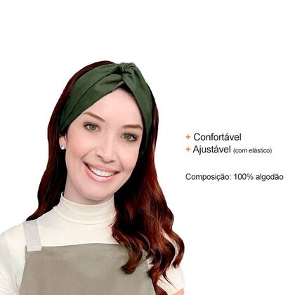 Imagem de Faixa de Cabelo Bandana Verde Escuro Chef Cozinha Bistro Bar