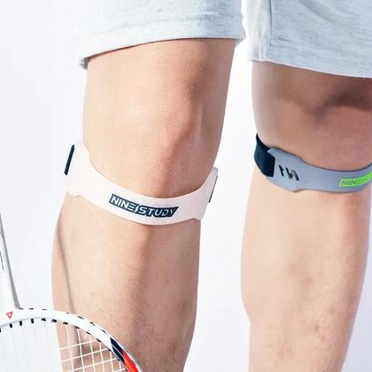 Imagem de Faixa De Compressão Ajustável De Silicone Para Joelho Com Absorção De Choque E Proteção Esportiva