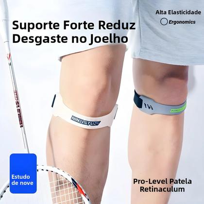 Imagem de Faixa De Compressão Ajustável De Silicone Para Joelho Com Absorção De Choque E Proteção Esportiva