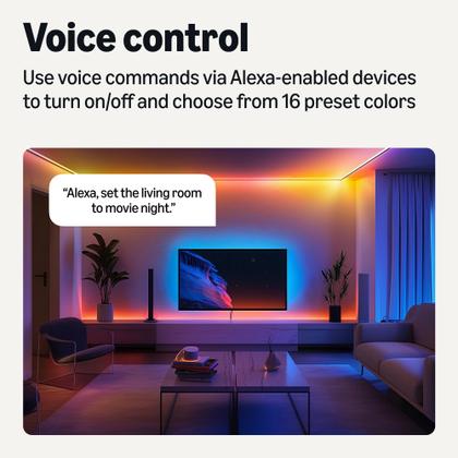 Imagem de Faixa de luz LED inteligente Amazon Basics 10m RGB + branca ajustável