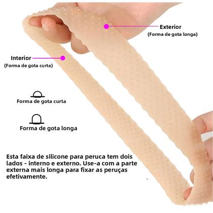 Imagem de Faixa De Peruca De Silicone Sem Costura E Antiderrapante, Touca De Nylon Elástica Para Perucas E