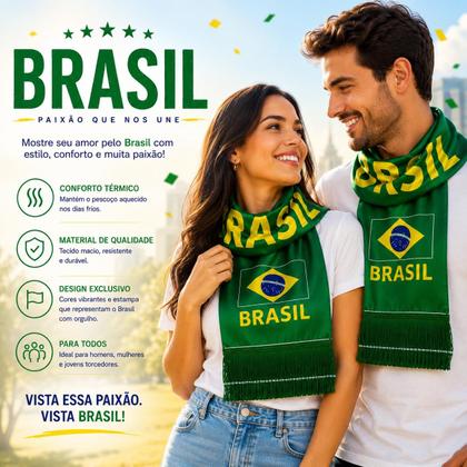 Imagem de Faixa de Pescoço Torcedor Brasil  Acessório Esportivo para Futebol