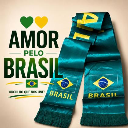 Imagem de Faixa de Pescoço Torcedor Brasil  Acessório Esportivo para Futebol