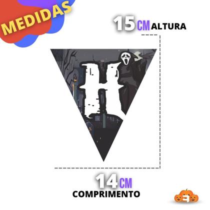 Imagem de Faixa Decoração Festa Halloween Bandeirinhas Dia das Bruxas