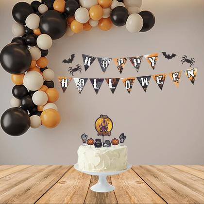 Imagem de Faixa Decoração Festa Halloween Bandeirinhas Dia das Bruxas