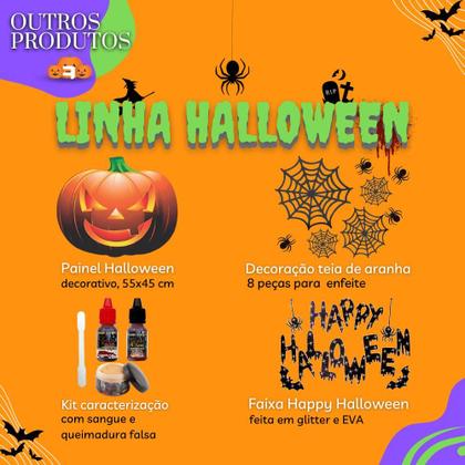 Imagem de Faixa Decoração Festa Halloween Bandeirinhas Dia das Bruxas