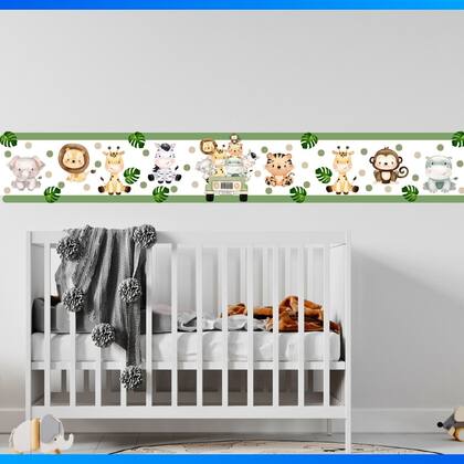 Imagem de Faixa Decorativa Infantil Safari Autocolante Quarto Bebê