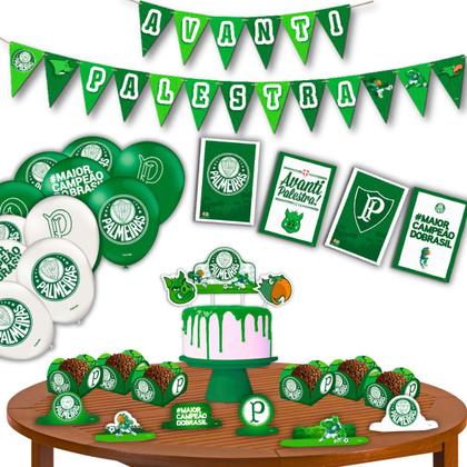 Imagem de Faixa Decorativa Palmeiras Festa de Aniversário e Comemoração Futebol - 2,40m X 19cm - Festcolor