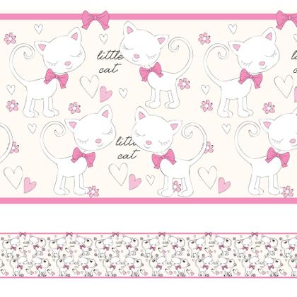 Imagem de Faixa Decorativa para Quarto de Menina Gatinhos 3mx15cm