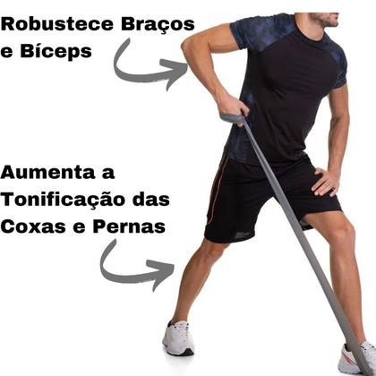 Imagem de Faixa Elástica de Exercícios Treino Academia Funcional Níveis Médio e Forte Vollo