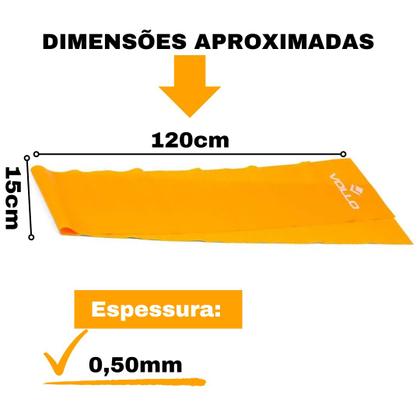 Imagem de Faixa Elástica de Exercícios Treino Academia Funcional Níveis Médio e Forte Vollo