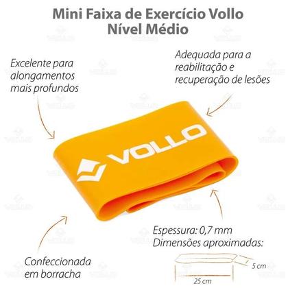 Imagem de Faixa elástica mini band nível médio 0,70mm vollo