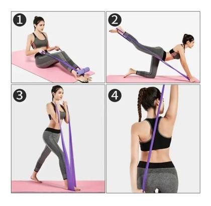 Imagem de Faixa Elástica Para Fisioterapia Yoga Alongamento Pilates 150 cm Exercicios Ortopedia