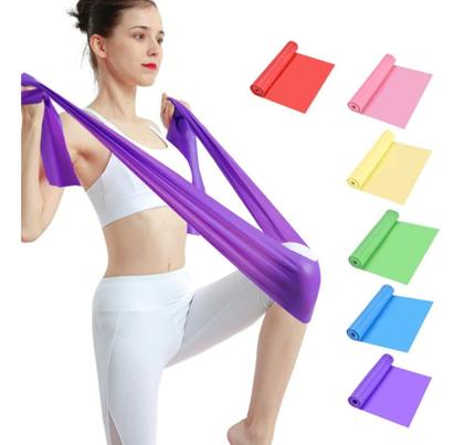 Imagem de Faixa Elástica Para Fisioterapia Yoga Alongamento Pilates 150 cm Exercicios Ortopedia