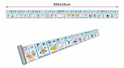 Imagem de Faixa Em Lona Alfabeto Ilustrado 35X500Cm Abc Infantil