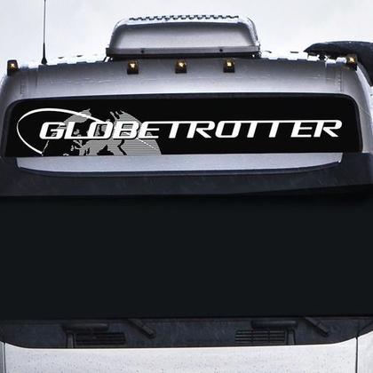 Imagem de Faixa Globetrotter Volvo Fh Nh Fm Adesivo Teto Preto E Cinza