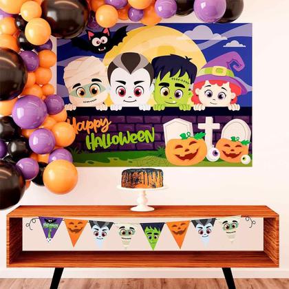 Imagem de Faixa Happy Hallowen Bandeirinha Decorativa p/Dia das Bruxas