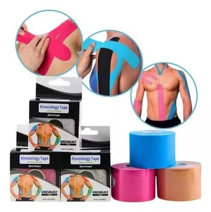 Imagem de Faixa Kinesio Tape Fisioterapia Bandagem Taping Muscular