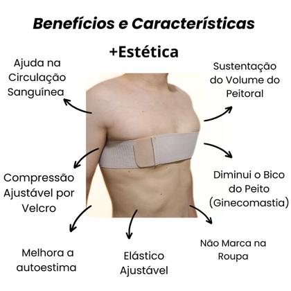 Imagem de Faixa Peito Peitoral Ginecomastia Reduz Volume Estética