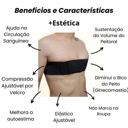 Imagem de Faixa Peito Peitoral Ginecomastia Reduz Volume Estética