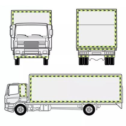 Imagem de Faixa Refletiva Seta 25 Metros Verde Fluorescente Segurança Transito Caminhao Onibus Via Publica Estrada Evita Acidente