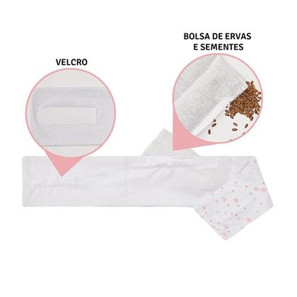 Imagem de Faixa Térmica Abdominal Com Ervas Para Bebê Anti-Cólica Em Malha Estampada 70cm X 9cm - Papi Textil Baby