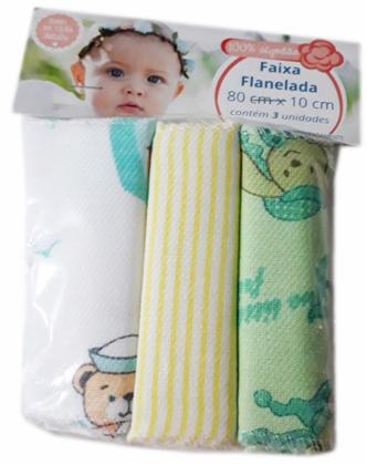 Imagem de Faixa Umbilical para Bebê Recém Nascido Kit com 3 unidades 100% Algodão  (Faixa de Umbigo)