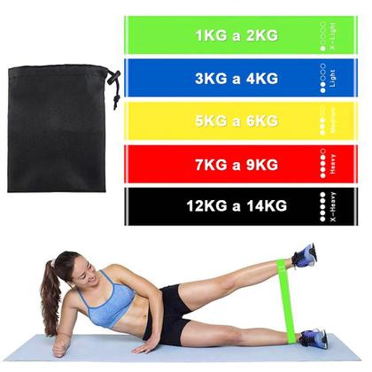 Imagem de Faixas Elásticas Mini Band Elástico + Elástico de Tensão com Apoio para os Pés Tube Fit