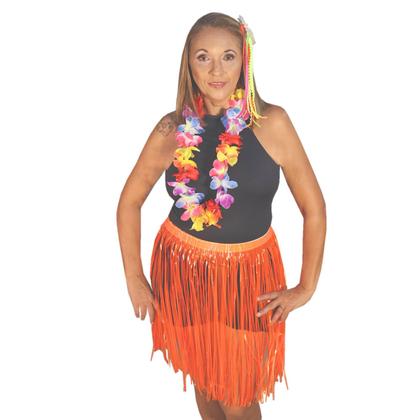 Imagem de Fantasia Adulto Havaiana Festa Temática Tropical Luau Carnaval: Kit Neon Sortido 3 Produtos