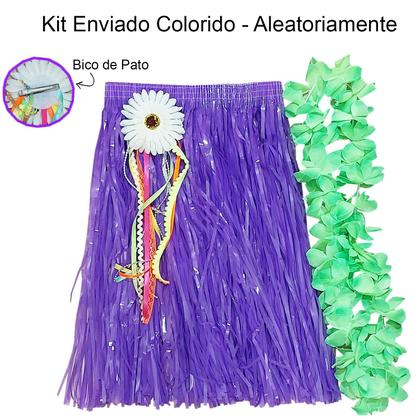 Imagem de Fantasia Adulto Havaiana Festa Temática Tropical Luau Carnaval: Kit Neon Sortido 3 Produtos