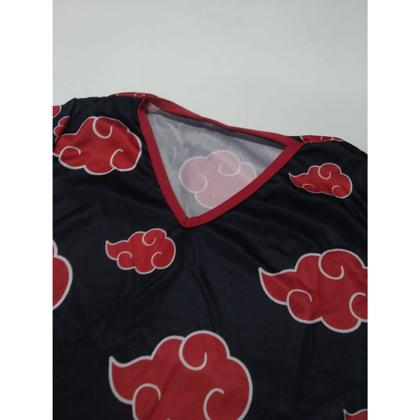 Imagem de Fantasia Akatsuki Vestido Nuvens Naruto Infantil pra Meninas Carnaval e Halloween Festa FANT123 RCH