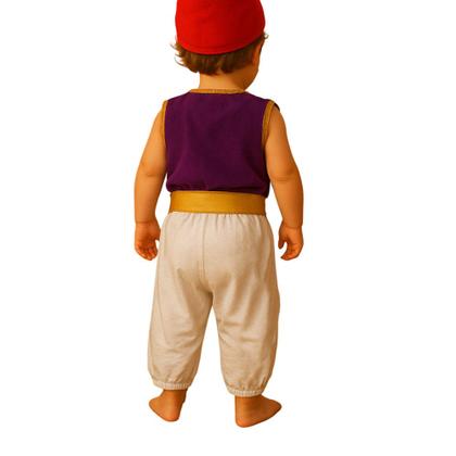 Imagem de Fantasia Alladin Luxo Completo Bebê Menino com Lâmpada Príncipe Sheik Festa Árabe Aniversário Carnaval Dia das Crianças