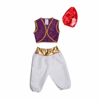 Imagem de Fantasia Alladin Luxo Completo Bebê Menino com Lâmpada Príncipe Sheik Festa Árabe Aniversário Carnaval Dia das Crianças