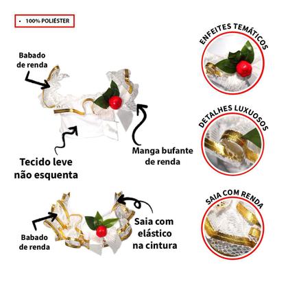 Imagem de Fantasia Baiana Bebê Para Carnaval Roupa Menina Super Luxo