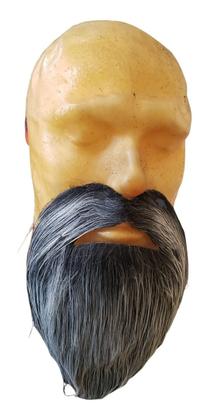 Imagem de Fantasia Barba Falsa Grisalha Cinza Rei/ Mago longa Pelúcia