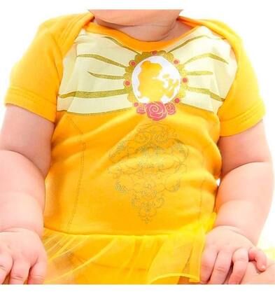 Imagem de Fantasia Bebe Menina Body Algodão Bela e a Fera