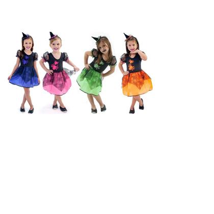 Imagem de Fantasia Bruxa Bruxinha Aranha Infantil Festas Carnaval Halloween+ Tiara Chapéu