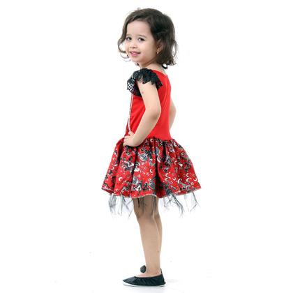 Imagem de Fantasia Bruxa Vermelha com Manga Paete Infantil - Halloween